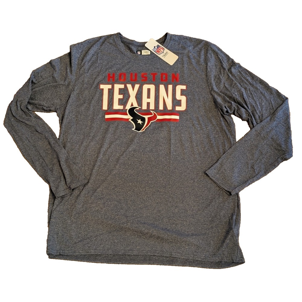 Houston Texans Long Sleeve T-Shirt Men's 2XL NFL Team Apparel Blue NWT